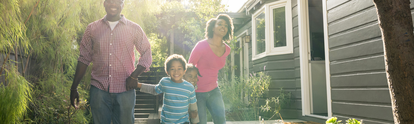 Family Near House